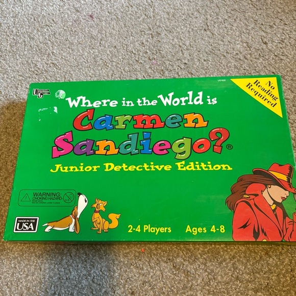 Where in the World is Carmen Sandiego? Junior Detective Edition Game Vintage 90s